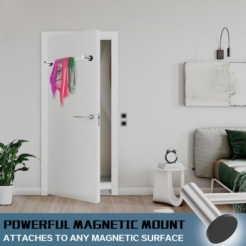 ULIBERMAGNET Magnetic Towel Holder  Magnetic Towel Rail Silver with Adjustable Length  Brushed Nickel Non-Slip Stainless Steel Towel Rail for Refrigerator  Oven  Dishwasher  Laundry (2 Pack) - Image 4